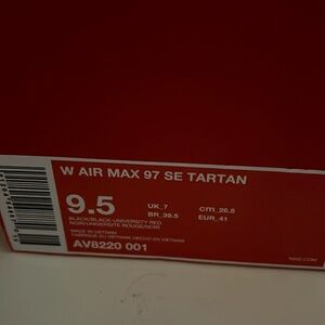 Nike max air 97 SE TARTAN WOMENS SIZE 9.5
